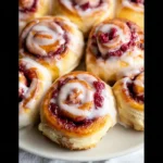 Raspberry Cinnamon Rolls with Lemon Glaze