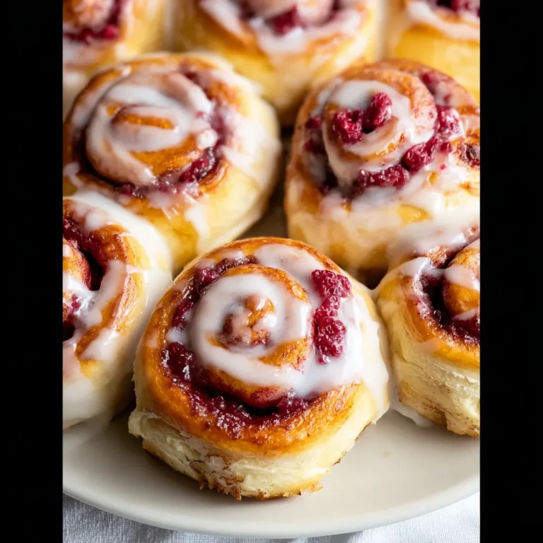 Raspberry Cinnamon Rolls with Lemon Glaze