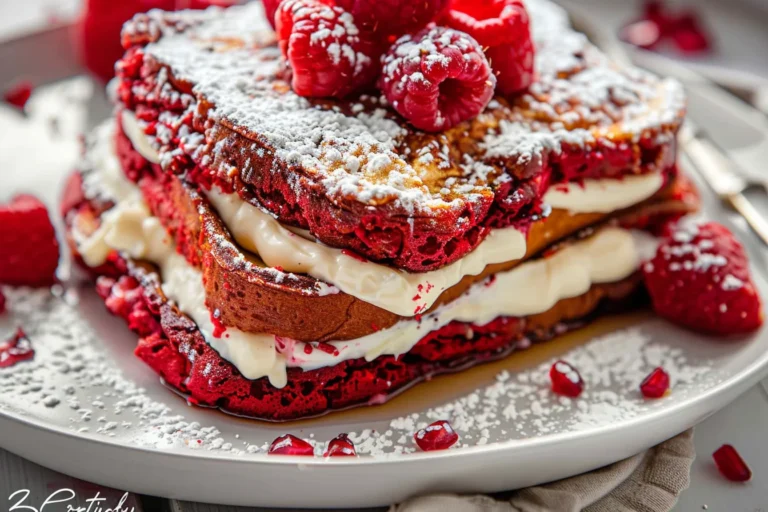 Red Velvet French Toast with Vanilla Bean Cheesecake Filling