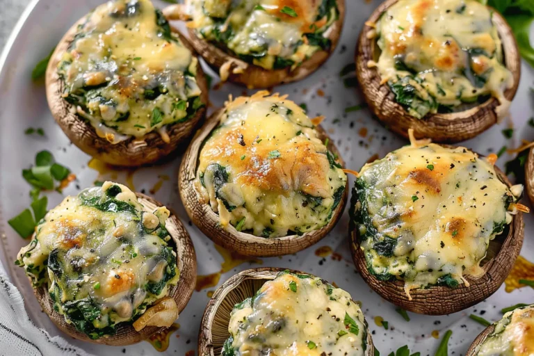 Spinach Dip Stuffed Mushrooms