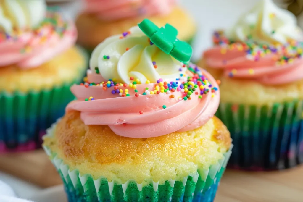 St. Patrick’s Day Rainbow Cupcakes