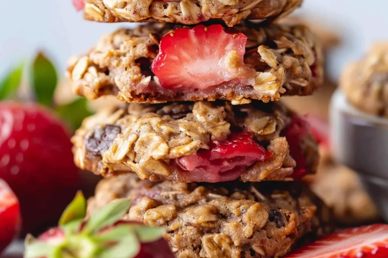 Strawberry Oatmeal Cookies (No Flour, Eggs, or Refined Sugar)