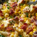 Creamy Chicken and Corn Pasta with Bacon