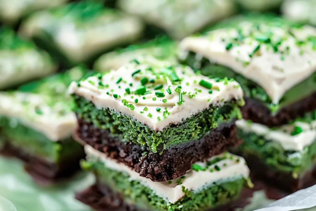 Green Velvet Brownies with Cream Cheese Frosting