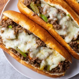 Ground Beef Philly Cheesesteaks