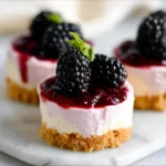 No Bake Mini Blackberry Cheesecakes