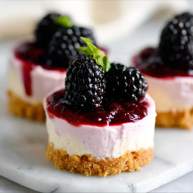 No Bake Mini Blackberry Cheesecakes