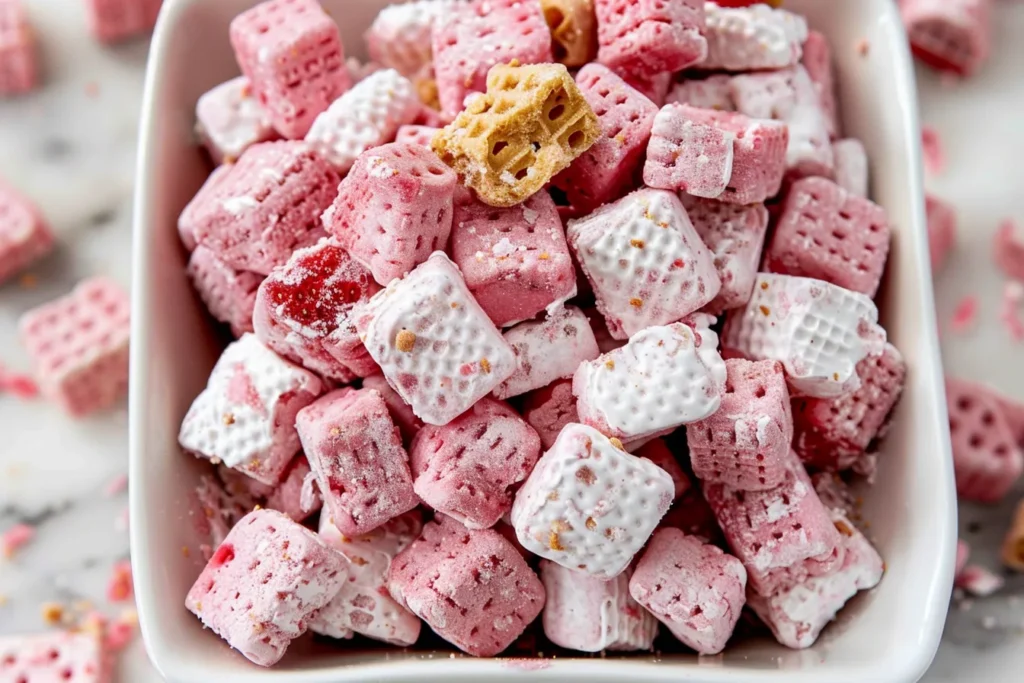 Strawberry Cheesecake Puppy Chow