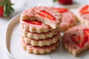 STRAWBERRY SHORTBREAD COOKIES