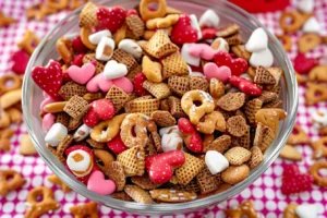 Valentine Sweet and Salty Snack Mix