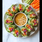 VEGETABLE SPRING ROLLS WITH PEANUT SAUCE