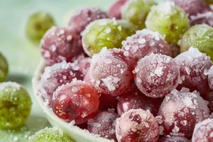 Sour Candied Frozen Grapes