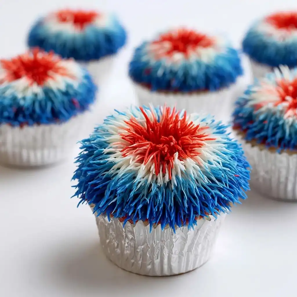 How to Decorate Firework Cupcakes - step by step