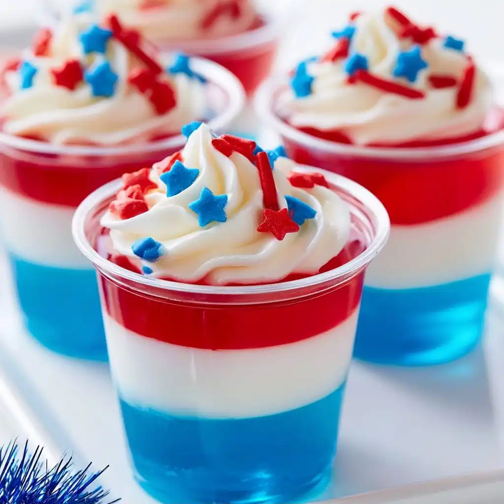 Red White and Blue Jello Shots - featured image