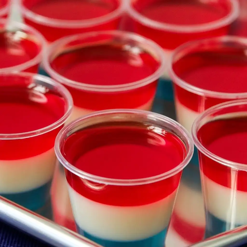 Red White and Blue Jello Shots - step by step