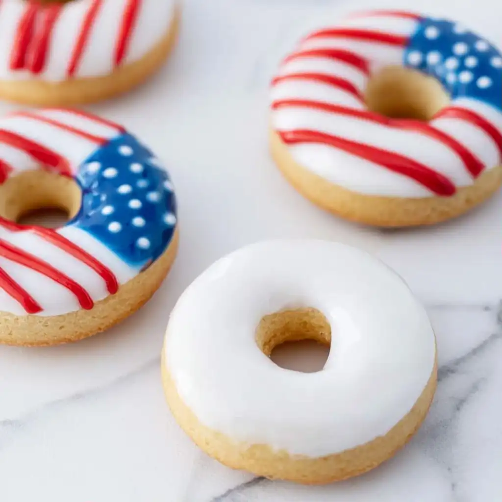 American Flag Donuts - step by step