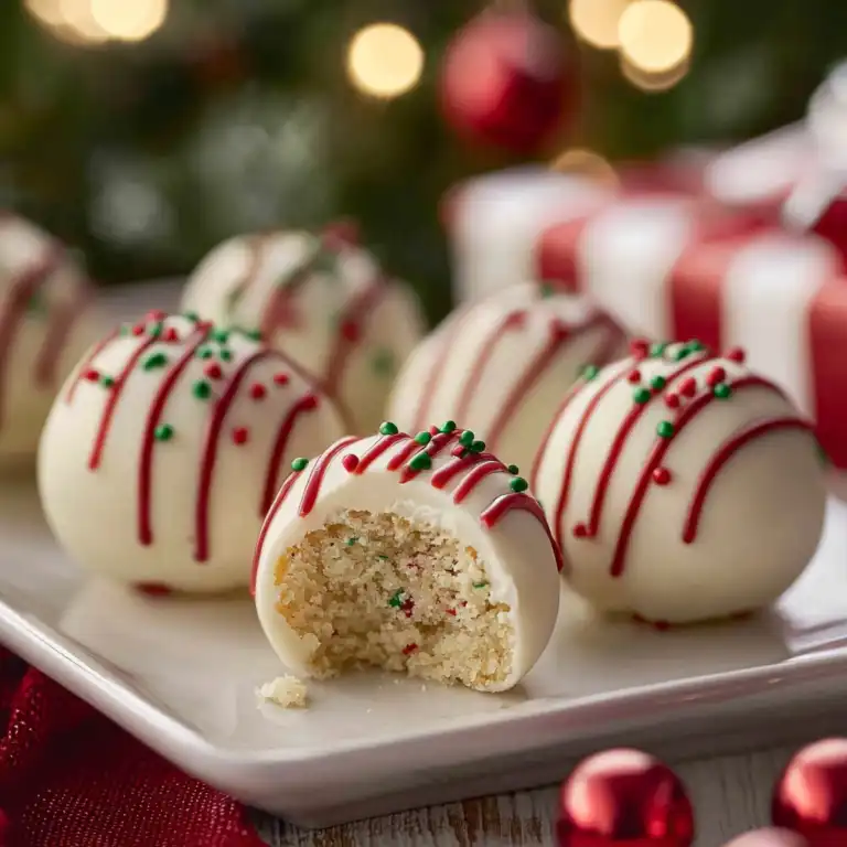 Christmas Tree Cake Truffles with Little Debbies cakes - featured image