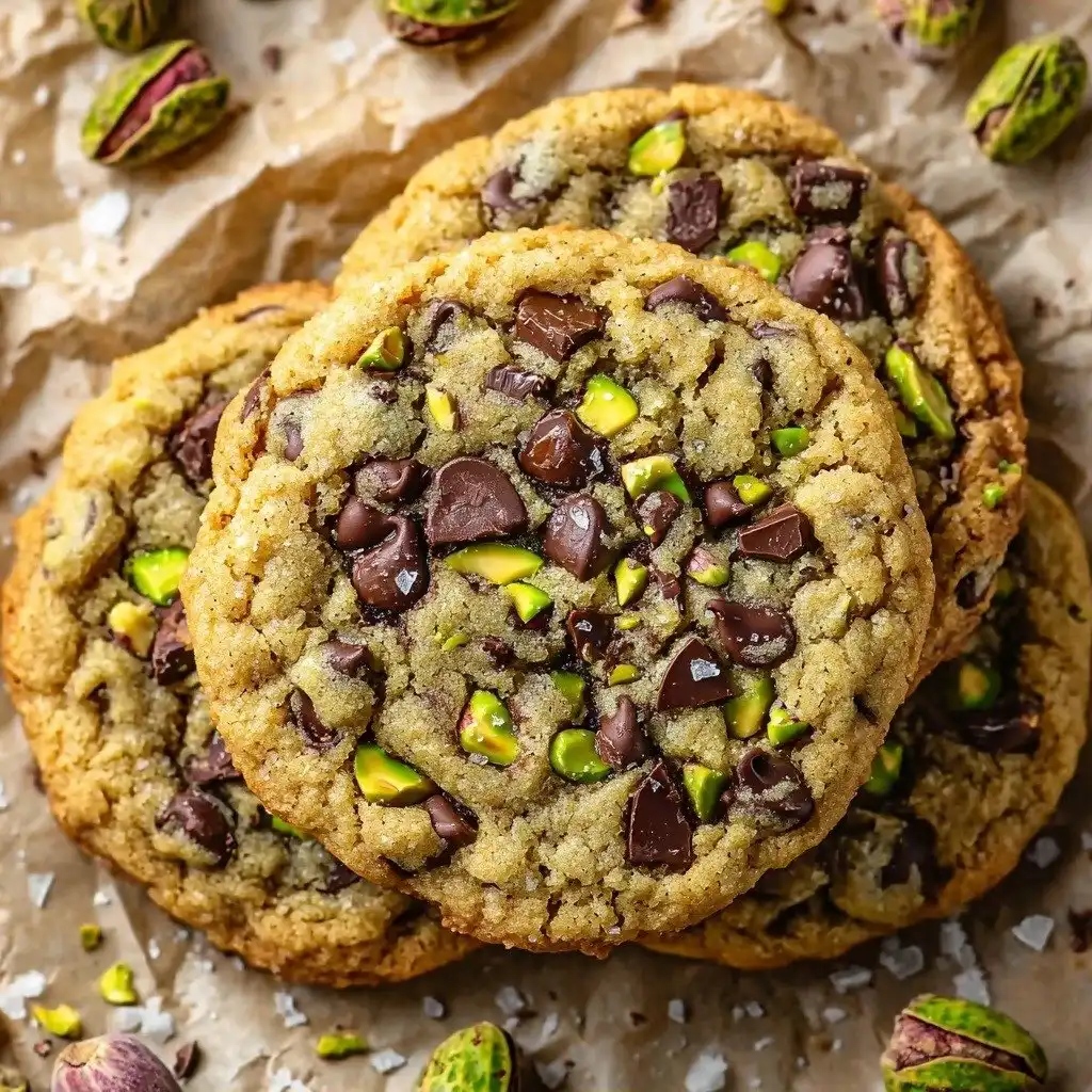 Salted Pistachio Chocolate Chunk Cookies - step by step