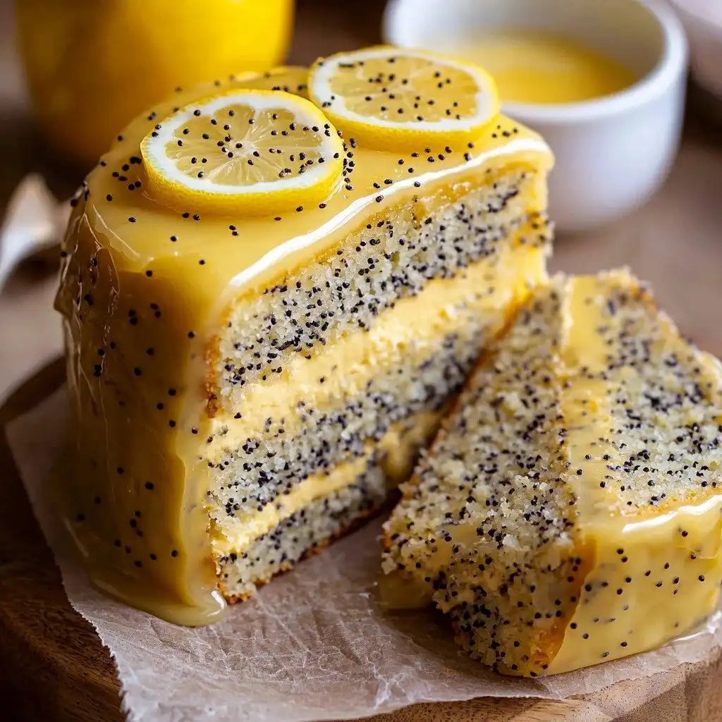 Moist Lemon Poppy Seed Cake (with Lemon Curd Filling) - step by step