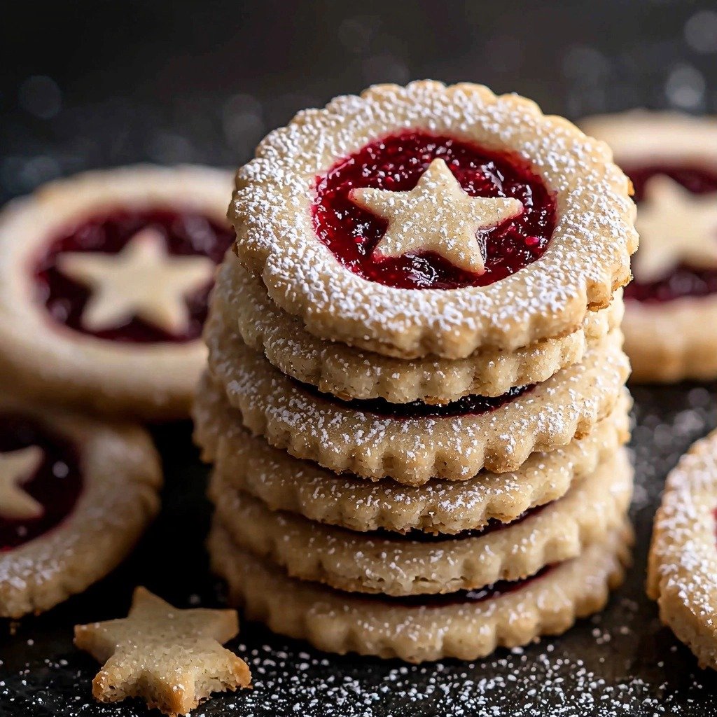 Shortbread Linzer Cookies with Raspberry Jam - step by step