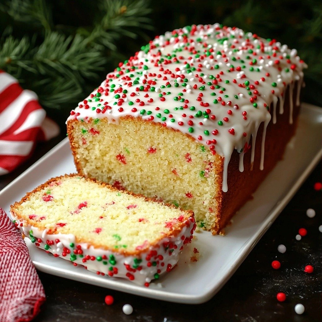 Funfetti Christmas Loaf - step by step