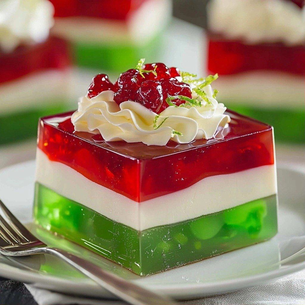Layered Christmas Jello - step by step