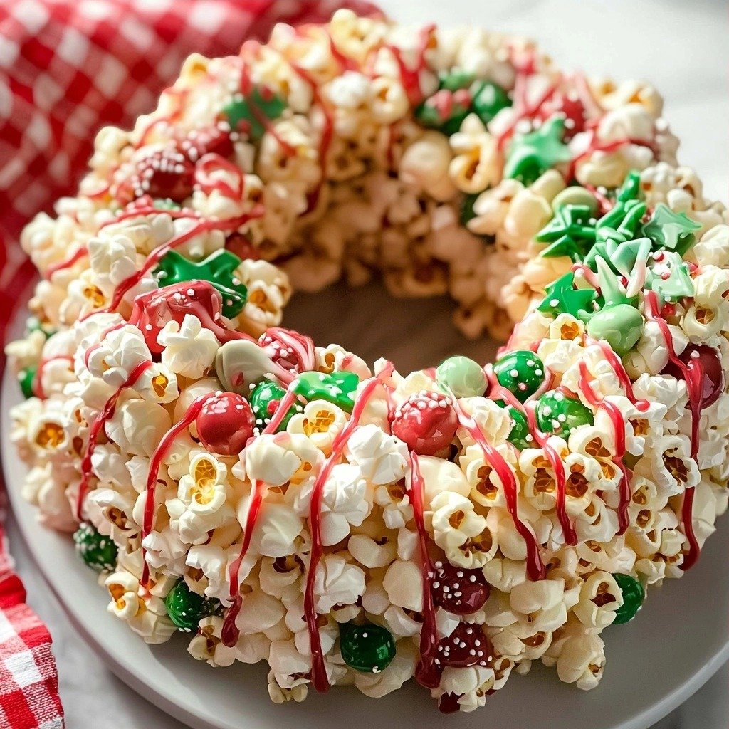 Christmas Popcorn Cake Recipe - step by step