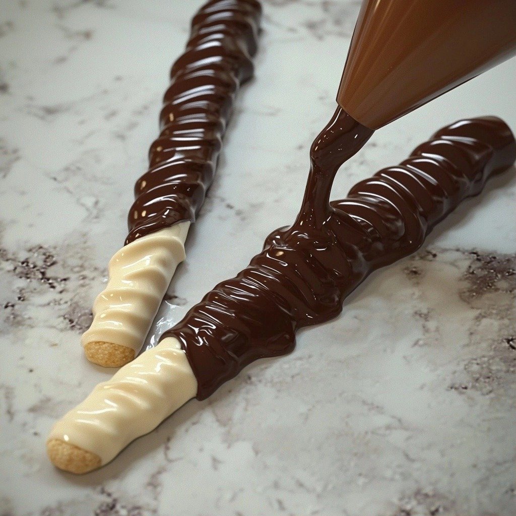 Pocky Christmas Trees - step by step