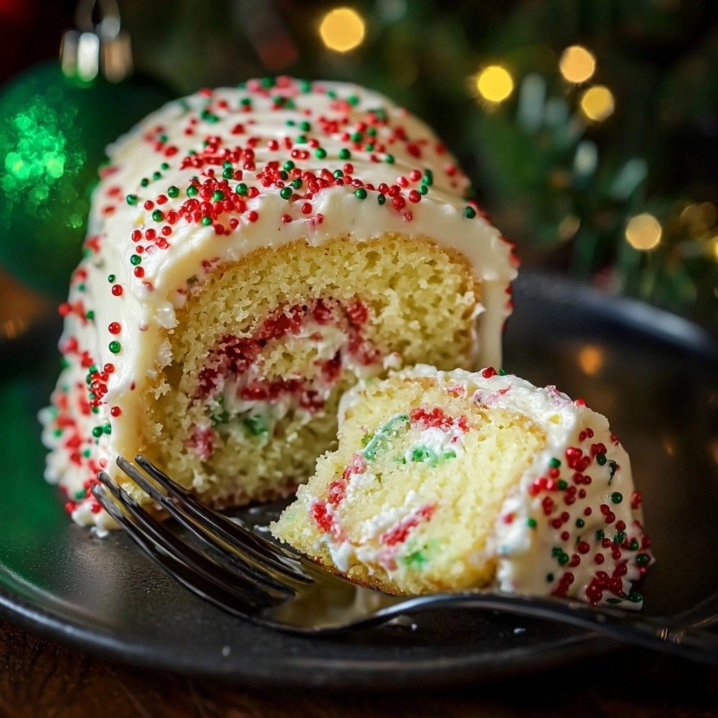 Funfetti Christmas Cake Roll Recipe - step by step