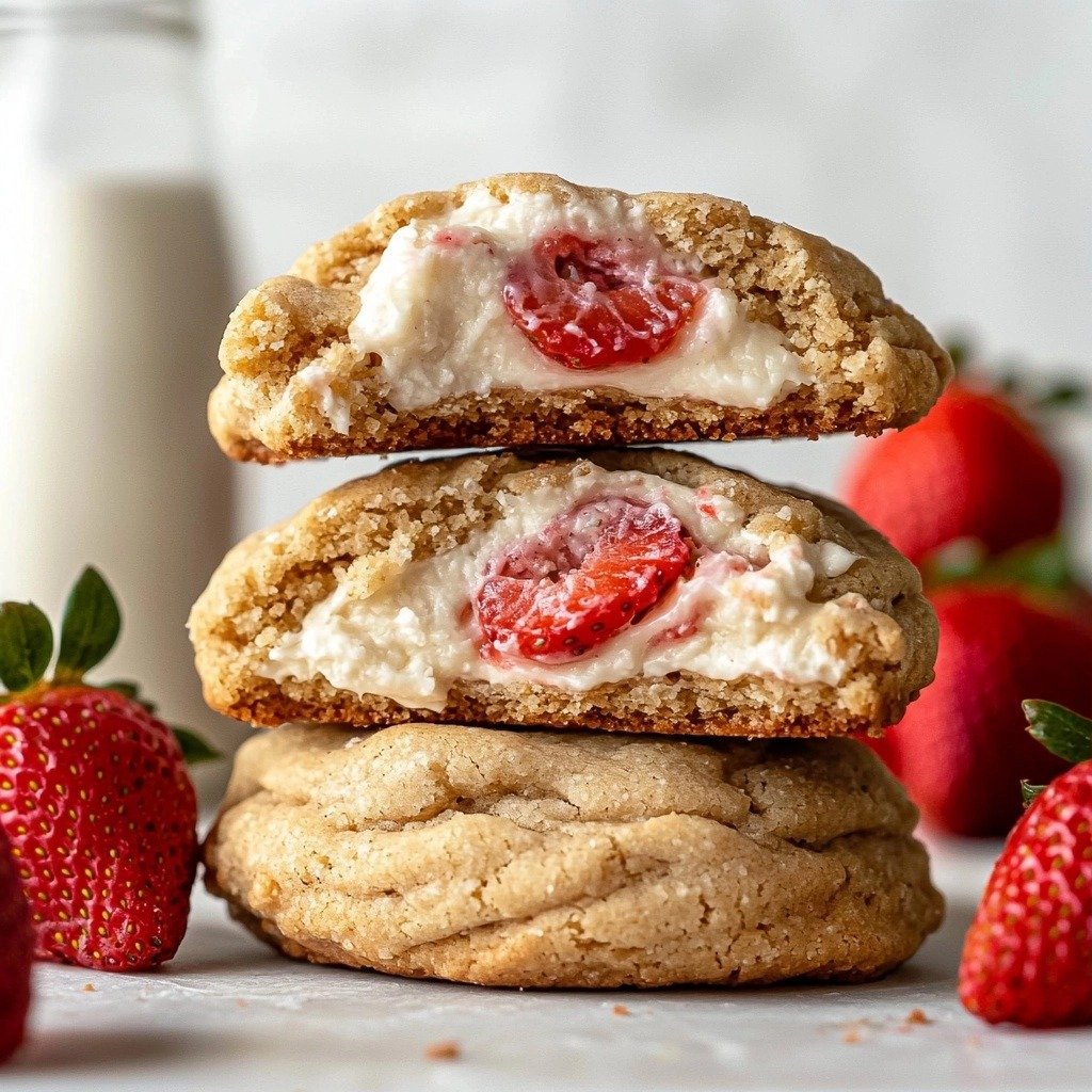 Strawberry Cheesecake Cookies - step by step