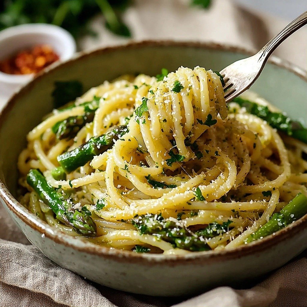Springtime Lemon Asparagus Pasta - step by step