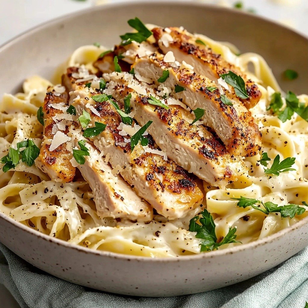 Buttery Garlic Parmesan Chicken Alfredo - step by step