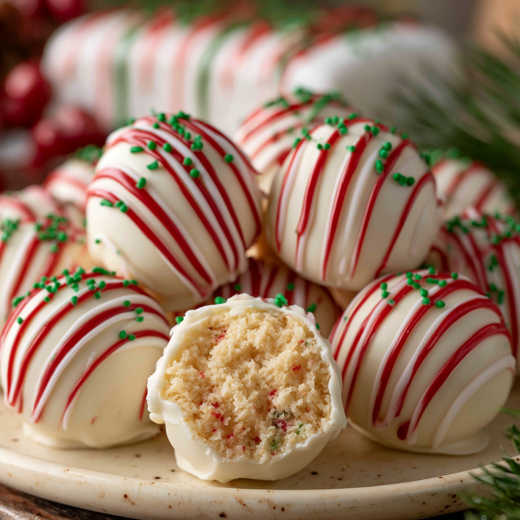 Christmas Tree Cake Truffles with Little Debbies cakes