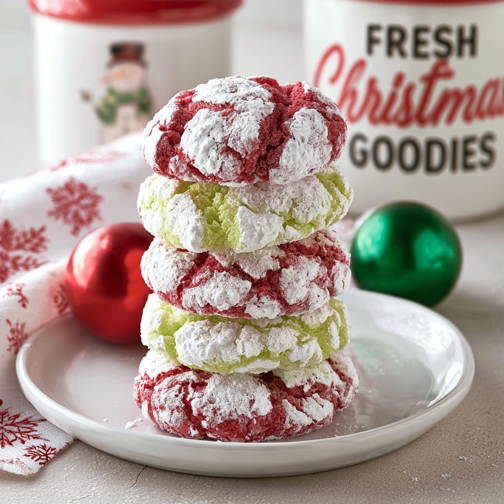 Christmas Crinkle Cookies - step by step