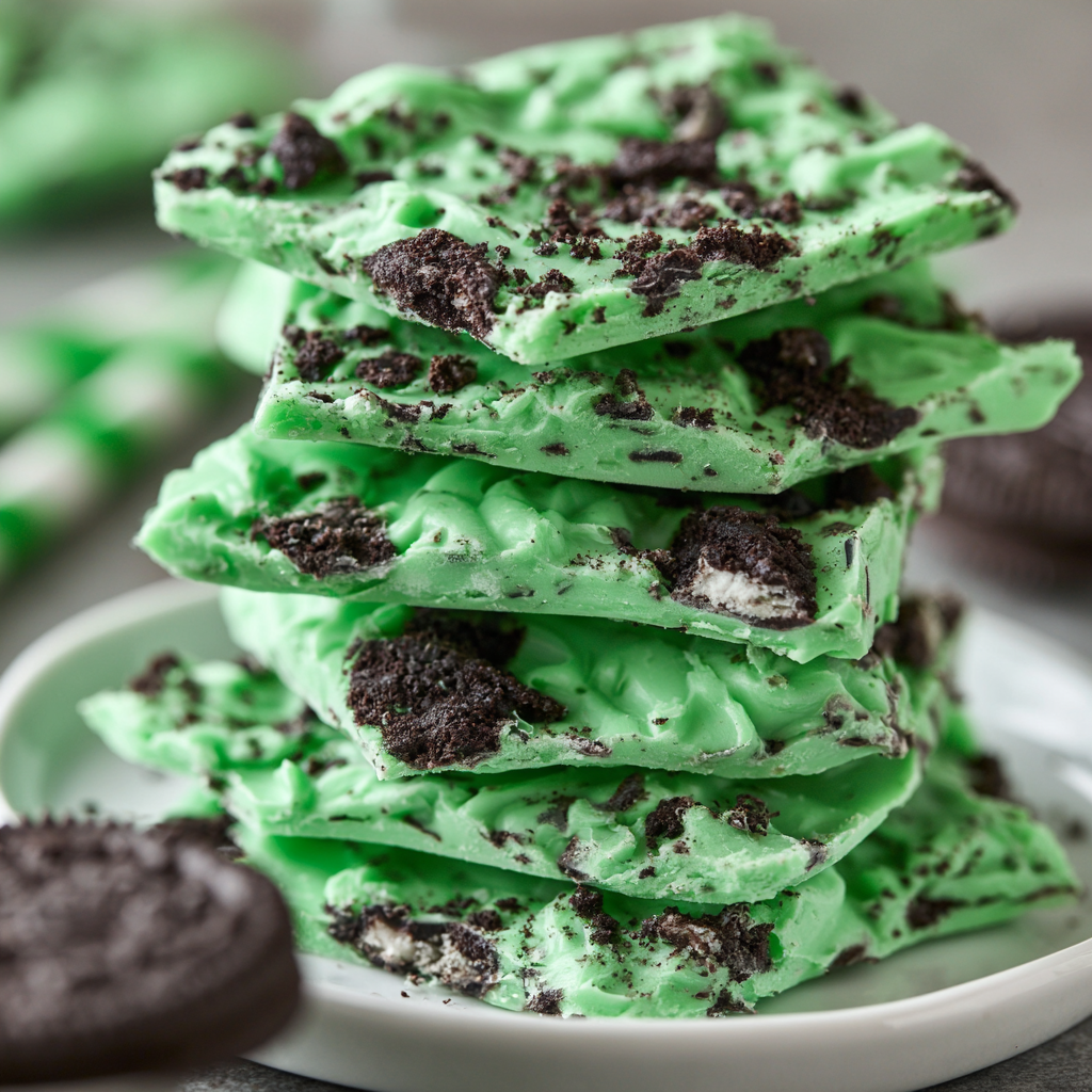Mint Oreo Bark - step by step
